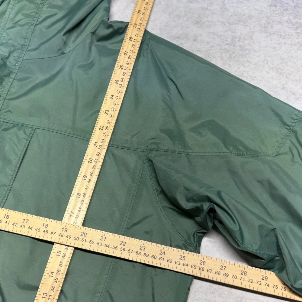 VTG Columbia Hooded Windbreaker Mens Size L Green Mesh Lined Full Zip Jacket